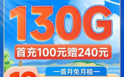 电信屠风卡 19元包130G流量+100分钟 首月免月租