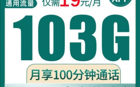 联通圆月卡 19元103GB通用+100分钟（长期套餐）