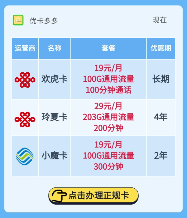 纯流量卡有哪些？这几个全国通用流量卡值得办理-有卡网