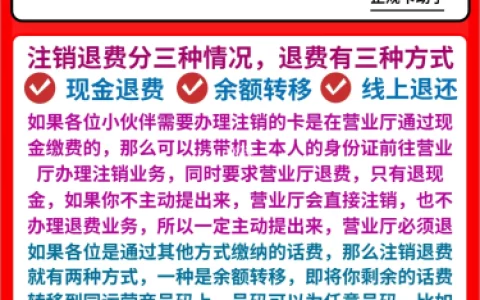 手机号剩余的话费可以退吗？注销退费分2种情况，退费有三种方式