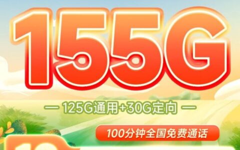 湖北电信神卡 29元永久155G全国流量+100分钟