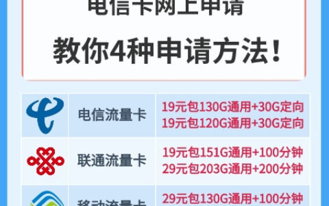 电信卡网上申请的方法有哪些？教你4种申请方法！