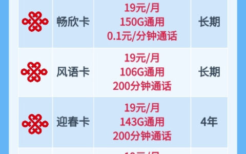 联通19元无限流量卡有哪些？优惠力度空前！你知道吗？