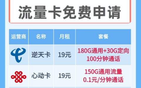 联通虎王卡：29元月租包1G通用流量和100分钟免费通话