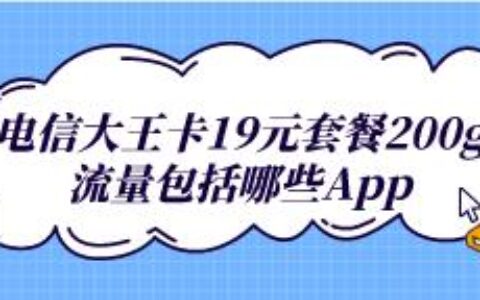 19元月租的电信大王卡，每月60GB流量和100分钟通话
