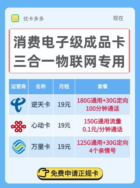 消费电子级成品卡三合一物联网专用