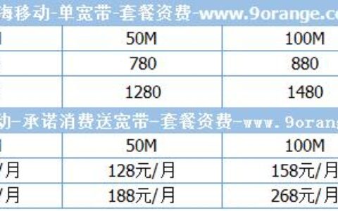 江苏移动宽带套餐资费一览表（2023年）