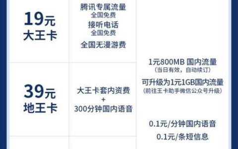 联通地王卡套餐：39元套餐，主打流量和通话功能