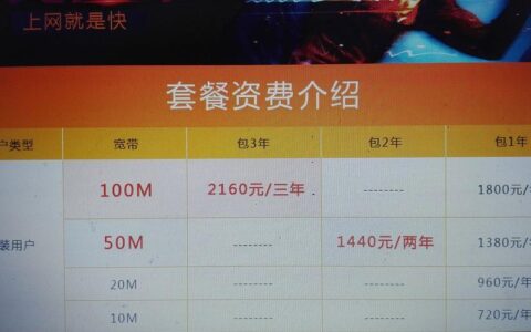 2023年电信宽带价格公布