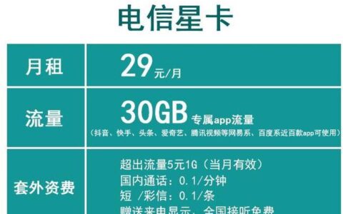 电信星卡59元套餐：主打高性价比，适合年轻用户