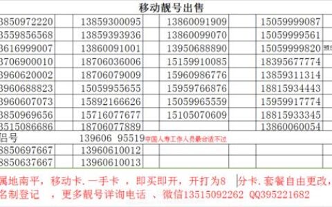 中国移动号码开头有哪些？如何查询？