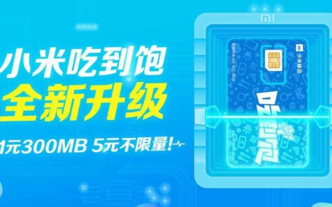 小米吃到饱：19元/月，全国流量不限量