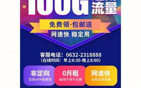 19元100g纯流量卡，月租便宜，流量超多