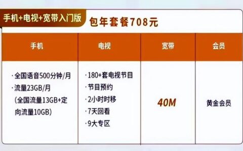 中国广电双百套餐：月租29元，流量100GB，语音100分钟