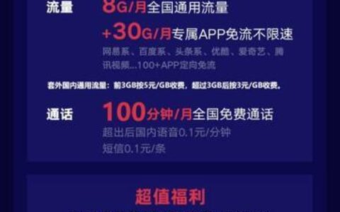 电信9元卡免费申请官网，100GB流量+100分钟通话