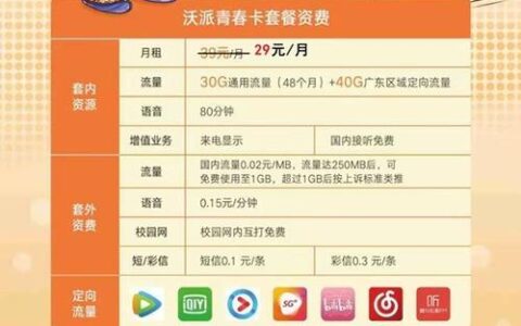 39元动感地带潮玩套餐，流量多、功能全