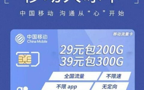 中国移动大冰卡：流量充足、月租低廉，副卡首选
