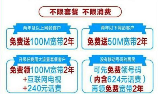 98元套餐可享多少m宽带