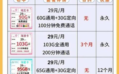 中国广电手机卡双百套餐，月租29元，流量+通话双重满足