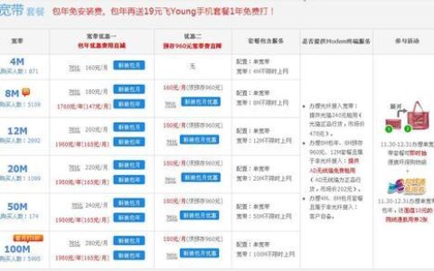 电信最低宽带套餐价格是多少？