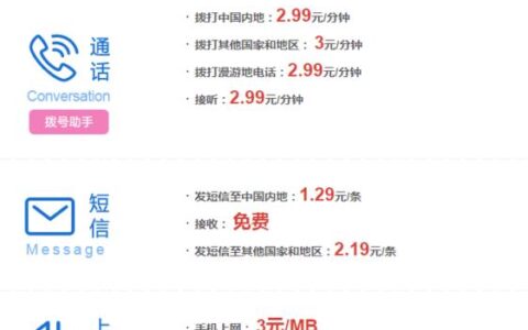 电信国际漫游资费标准：通话、短信和流量费用一览
