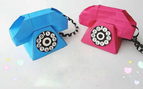 儿童手工制作纸电话机