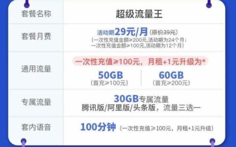河南联通超级流量王39元套餐：高性价比套餐推荐