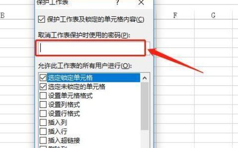 如何取消对工作表的密码保护