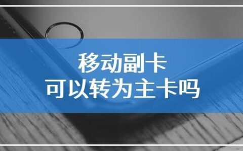 副卡可以转成主卡吗？