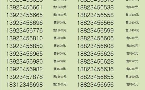 全国免费靓号大全