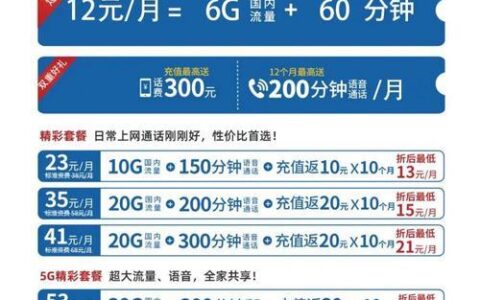 广电卡最低套餐是多少？
