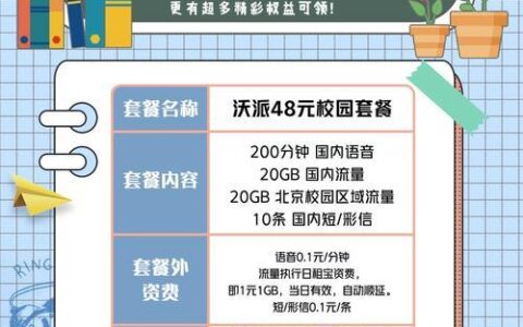 校园卡68套餐：大学生专属套餐，资费优惠，服务贴心